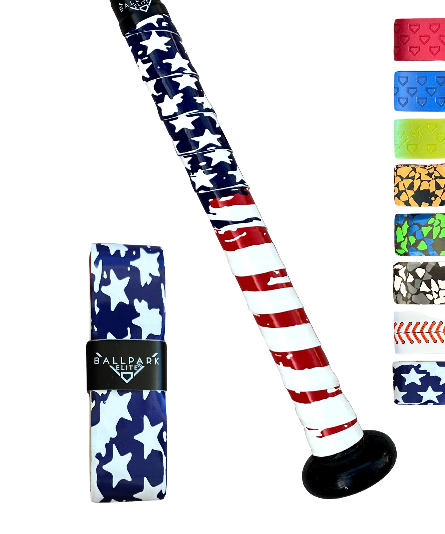 Ballpark Elite Bat Grip Tape for Baseball/Softball | 1.10 MM Precut Baseball Bat Grip Replacement | Choose from over 10 styles