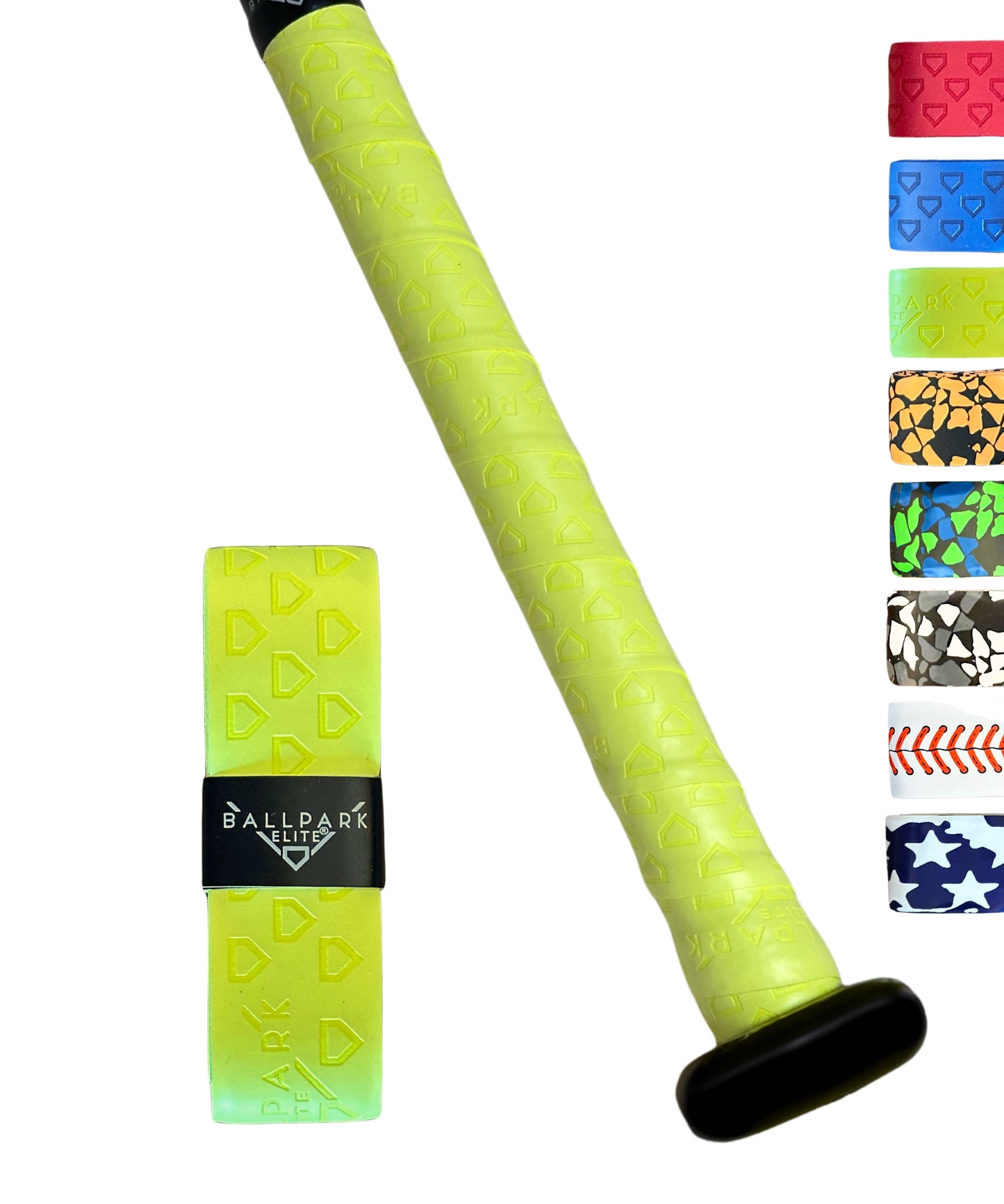 Ballpark Elite Bat Grip Tape for Baseball/Softball | 1.10 MM Precut Baseball Bat Grip Replacement | Choose from over 10 styles