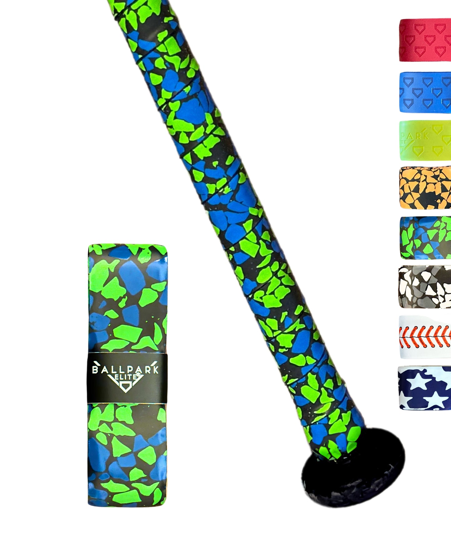 Ballpark Elite Bat Grip Tape for Baseball/Softball | 1.10 MM Precut Baseball Bat Grip Replacement | Choose from over 10 styles