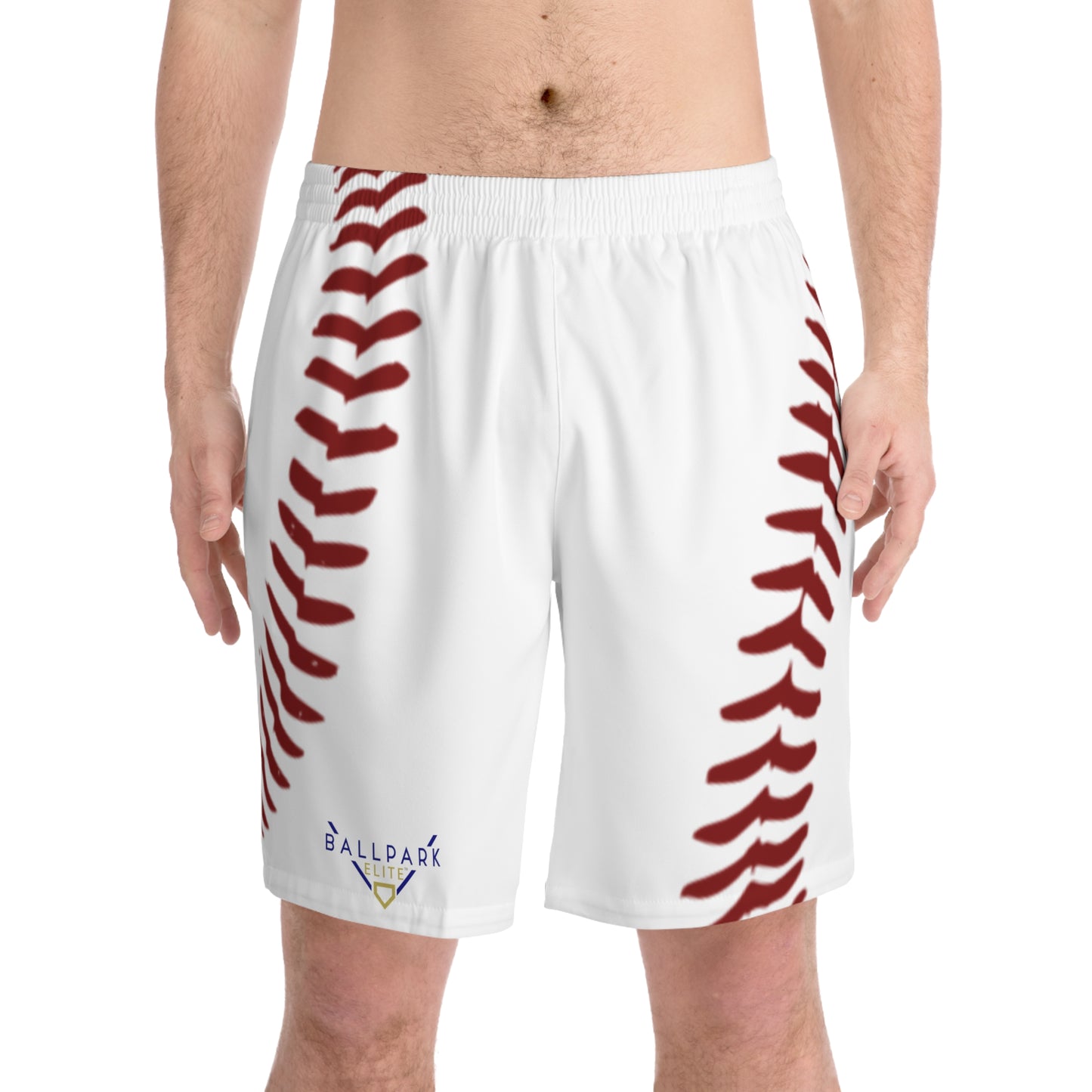 Ballpark Elite Stitch Pattern Men's Elastic Beach Shorts (AOP)