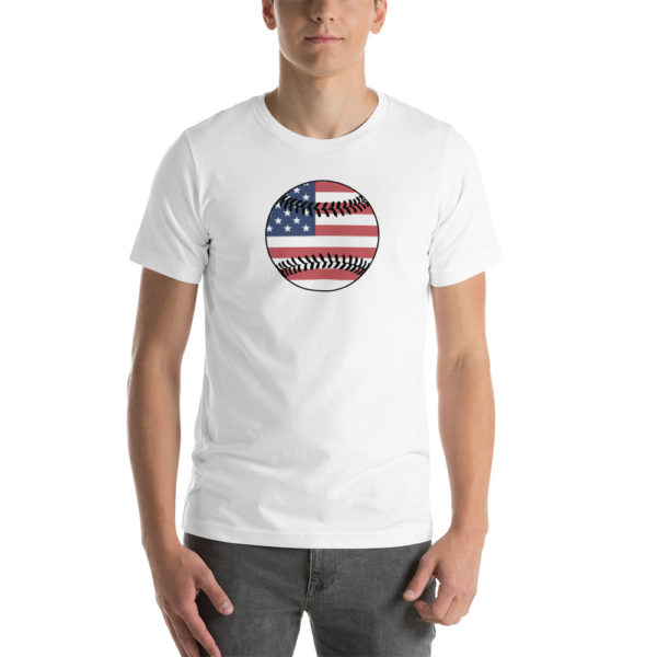 Baseball USA American Flag Short-Sleeve Unisex T-Shirt